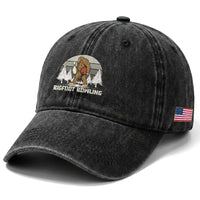 Funny Bigfoot Bowling Washed Cotton Baseball Cap Gift For Bowler