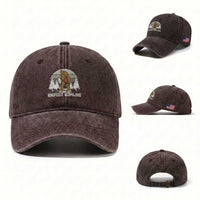 Funny Bigfoot Bowling Washed Cotton Baseball Cap Gift For Bowler