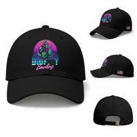 Funny Bigfoot Bowling Vaporwave Gift Baseball Cap