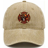St Florian Protect Us Firefighter Washed Cotton Baseball Cap Patron Saint Catholic Faith Gift