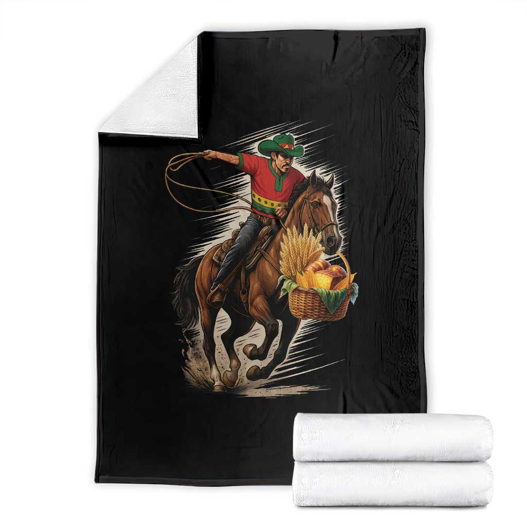 Kwanzaa Cowboy Throw Blanket Funny African American Festival Gift - Wonder Print Shop