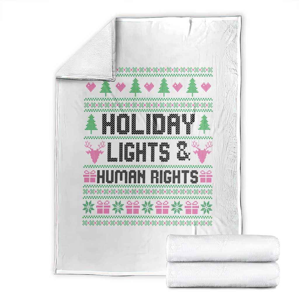 Christmas Lights For Human Rights Throw Blanket Equality Supporter Gift - Wonder Print Shop