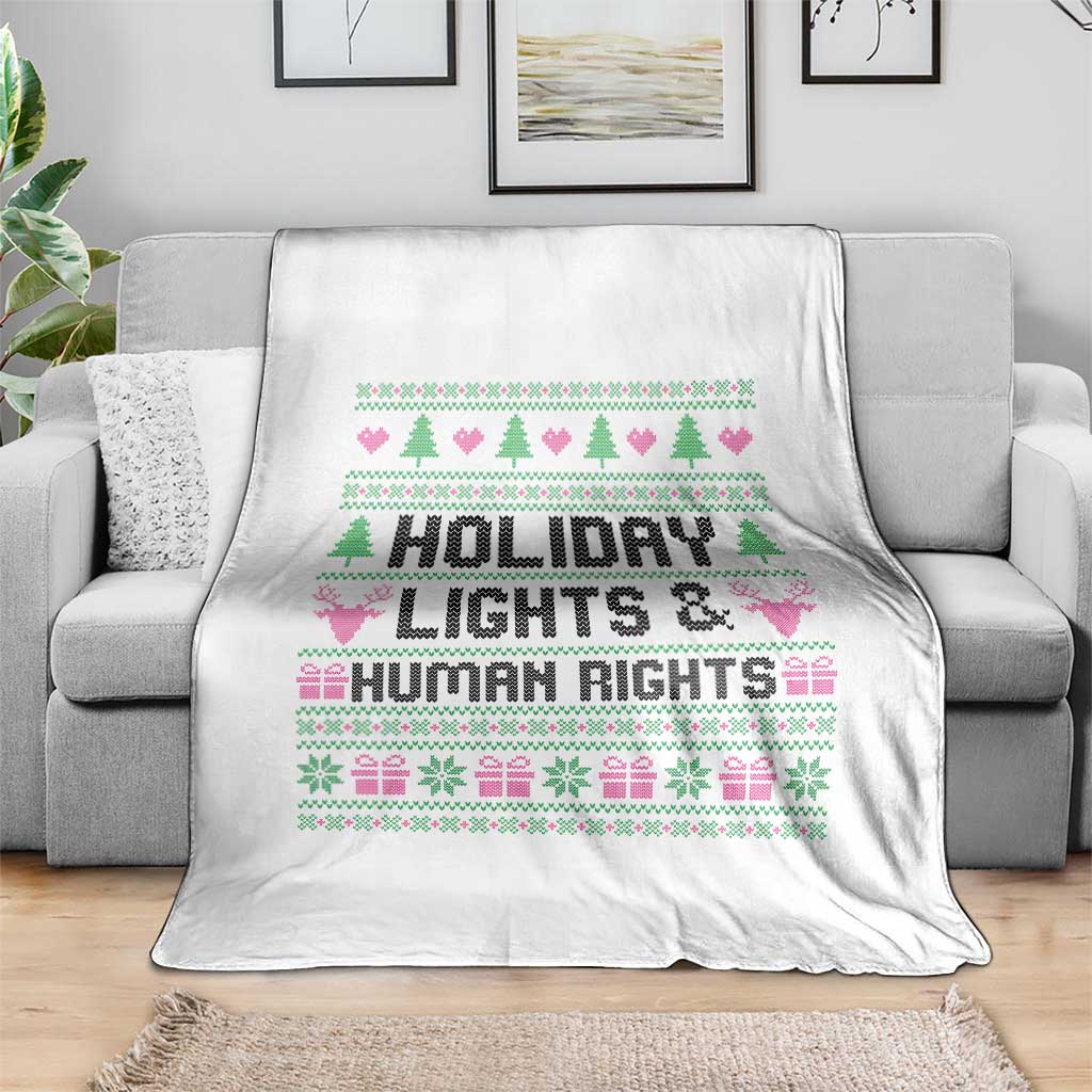 Christmas Lights For Human Rights Throw Blanket Equality Supporter Gift - Wonder Print Shop
