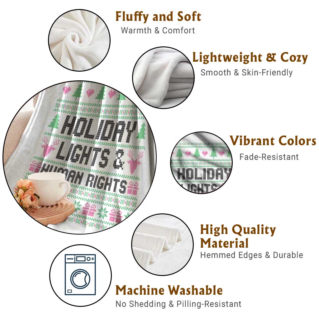 Christmas Lights For Human Rights Throw Blanket Equality Supporter Gift - Wonder Print Shop