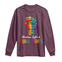 Christmas Lights Equal Rights Long Sleeve Shirt LGBT Hands Supporter Gift - Wonder Print Shop