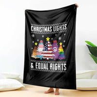 Xmas Lights Equal Rights Ugly Sweater Activism Gift Throw Blanket - Wonder Print Shop