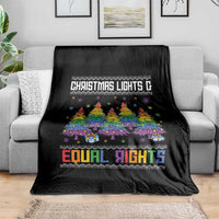 Christmas Equality Lights Ugly Sweater Throw Blanket Xmas Activism Gift - Wonder Print Shop