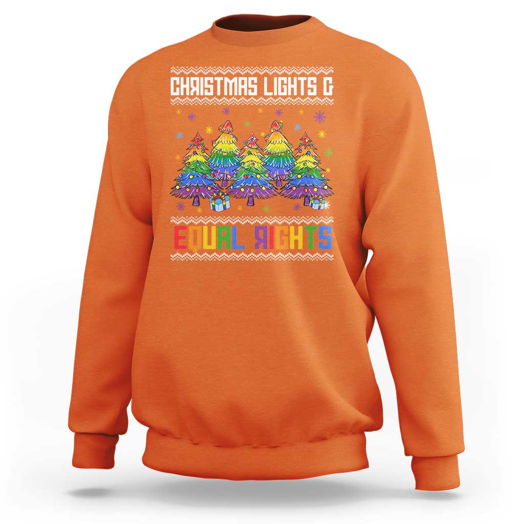 Christmas Equality Lights Ugly Sweater Sweatshirt Xmas Activism Gift - Wonder Print Shop