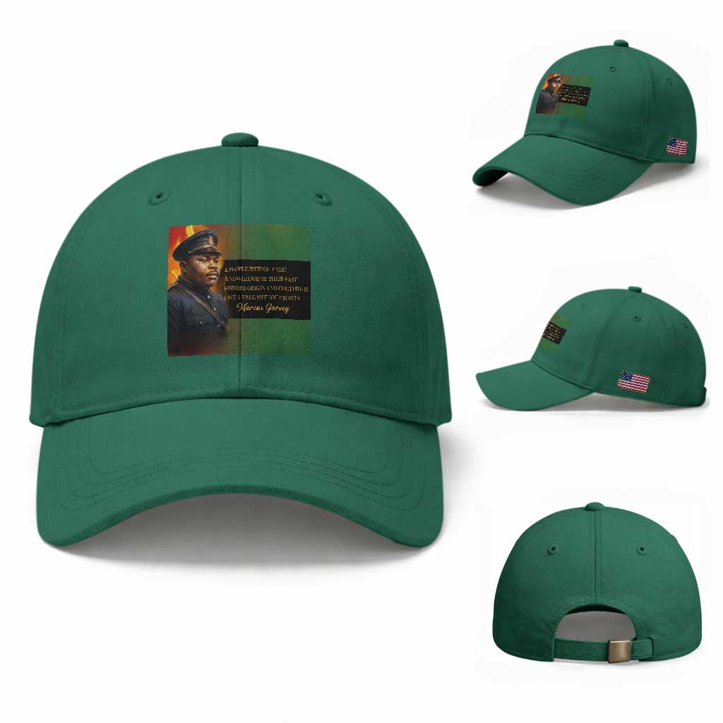 Marcus Garvey Pan African Flag Baseball Cap A People Without Knowledge Of Their Past Quote