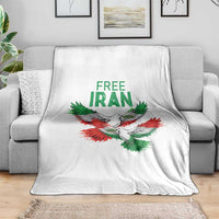 Iranian Flag Peace Doves Throw Blanket Free Iran Freedom Statement Gift