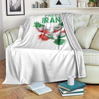 Iranian Flag Peace Doves Throw Blanket Free Iran Freedom Statement Gift