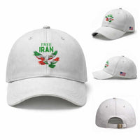 Iranian Flag Peace Doves Baseball Cap Free Iran Freedom Statement Gift