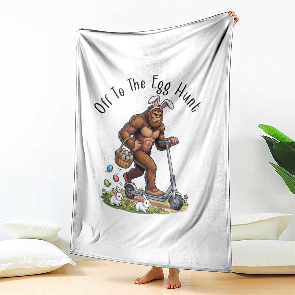 Funny Easter Bigfoot Throw Blanket Off To The Egg Hunt