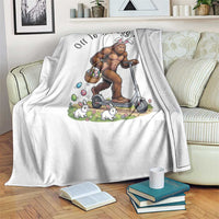 Funny Easter Bigfoot Throw Blanket Off To The Egg Hunt