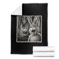 Funny Easter Bunny Selfie Mothman Egg Hunt Throw Blanket