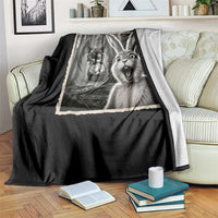 Funny Easter Bunny Selfie Mothman Egg Hunt Throw Blanket