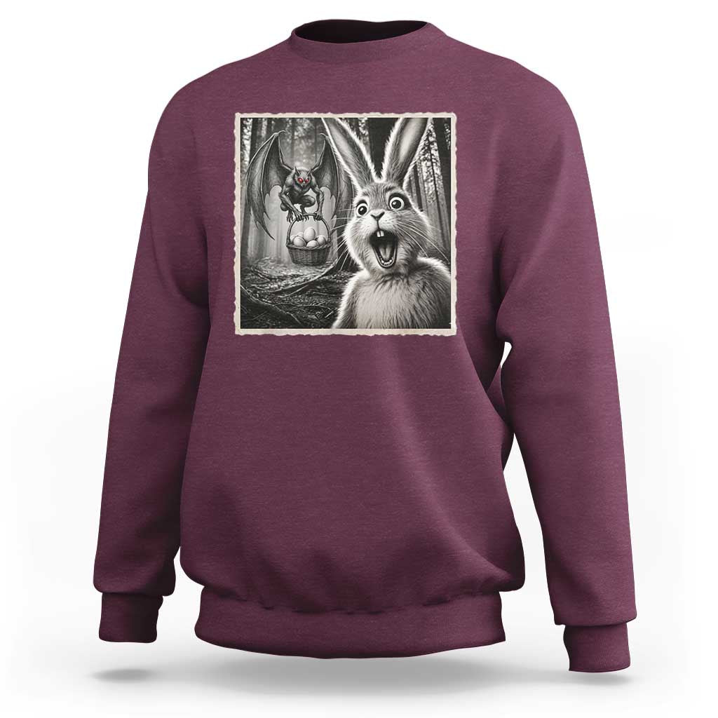 Funny Easter Bunny Selfie Mothman Egg Hunt Sweatshirt