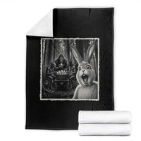 Funny Easter Bunny Selfie Throw Blanket Bigfoot Jersey Devil Chupacabra Egg Hunt