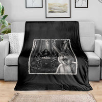 Funny Easter Bunny Selfie Throw Blanket Bigfoot Jersey Devil Chupacabra Egg Hunt