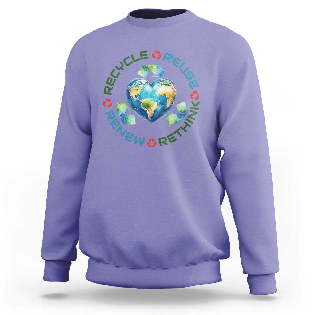 Recycle Reuse Renew Rethink Sweatshirt Zero Waste Life