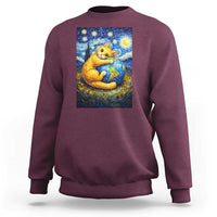 Earth Day Sweatshirt Starry Night Cat Hugging Earth