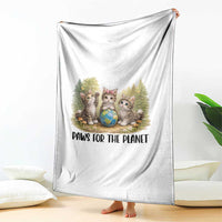 Earth Day Cat Lover Throw Blanket Paws For The Planet