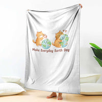 Make Everyday Earth Day Throw Blanket Cute Cat Healing Planet Earth