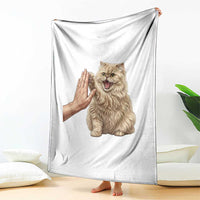Cute Persian Cat High Five Throw Blanket Cat Lover