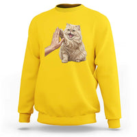 Cute Persian Cat High Five Sweatshirt Cat Lover