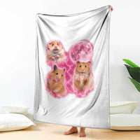 Three Hamsters Retro Graphic Throw Blanket Small Pet Lover Gift Idea