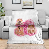 Three Hamsters Retro Graphic Throw Blanket Small Pet Lover Gift Idea