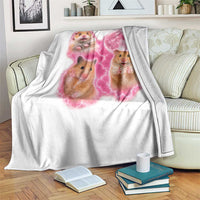 Three Hamsters Retro Graphic Throw Blanket Small Pet Lover Gift Idea