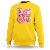 Three Hamsters Retro Graphic Sweatshirt Small Pet Lover Gift Idea