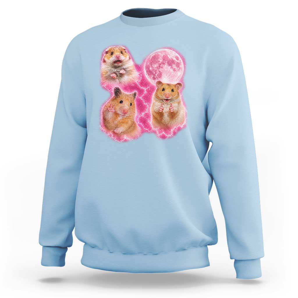 Three Hamsters Retro Graphic Sweatshirt Small Pet Lover Gift Idea