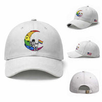 Rainbow Astronaut On The Moon LGBT Baseball Cap Spaceman Pride Month