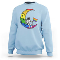 Rainbow Astronaut On The Moon LGBT Sweatshirt Spaceman Pride Month