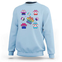 Funny Rainbow Paw Print Pride Sweatshirt LGBTQ Pet Lover