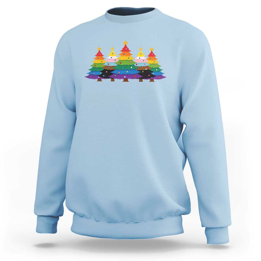 Christmas Rainbow Tree LGBTQ Support Sweatshirt Holiday Pride Gift