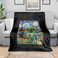 Funny Rainbow Starry Night Robot Pride Throw Blanket LGBTQ Geeky Gift