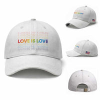Love Is Love Rainbow Typography Baseball Cap LGBTQ Support Gift