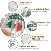 Retro Vintage Mexico Flag Throw Blanket Mexican Pride Gift