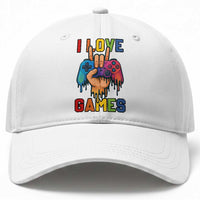 I Love Games Colorful Gamer Controller Gift Baseball Cap