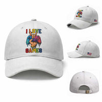 I Love Games Colorful Gamer Controller Gift Baseball Cap