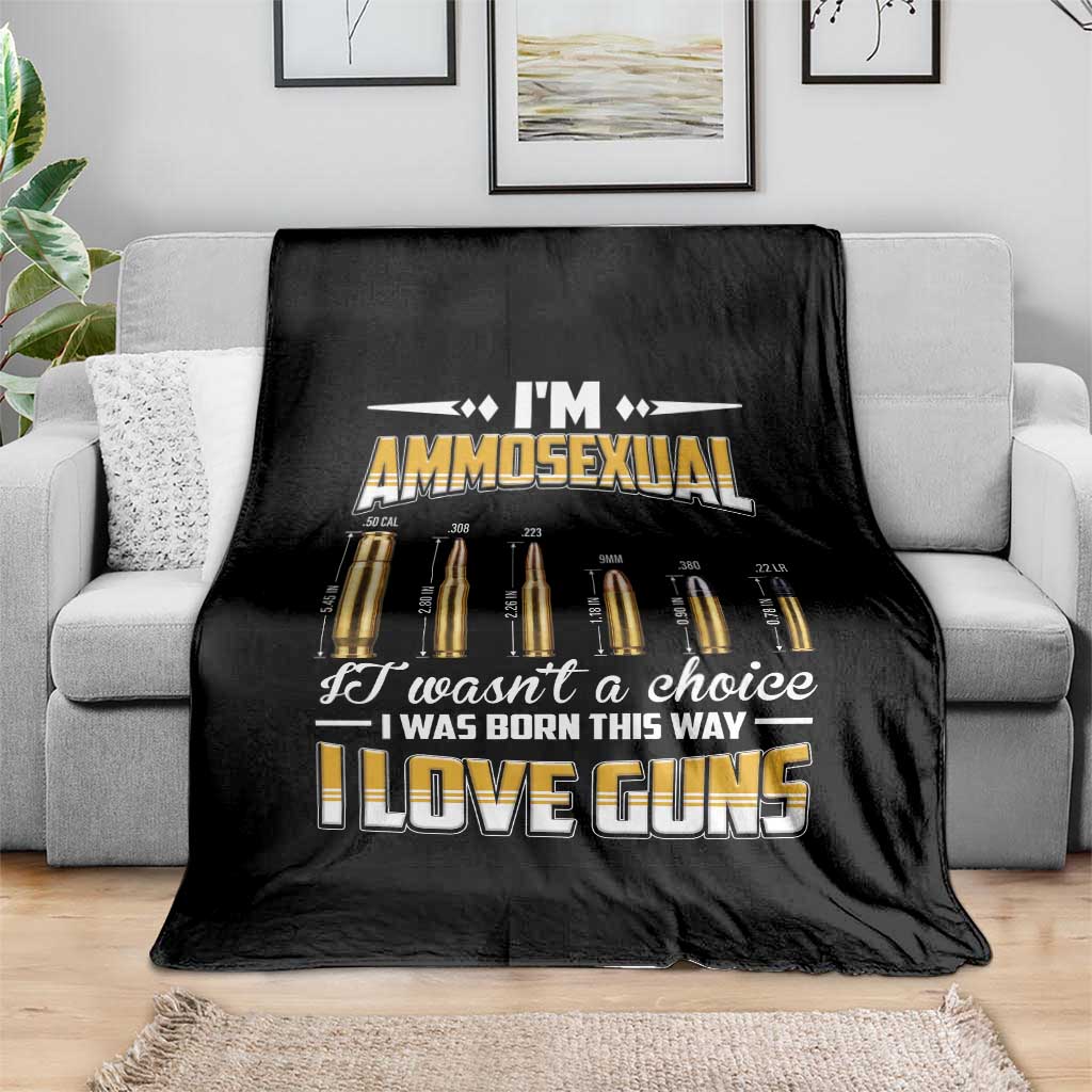 Funny Im Ammosexual Throw Blanket Second Amendment Patriotic Freedom Graphic