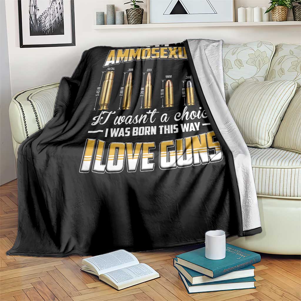 Funny Im Ammosexual Throw Blanket Second Amendment Patriotic Freedom Graphic