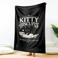 Kitty Biscuits We Knead Em You Need Em Throw Blanket Funny Black Cat Making Biscuits Baking