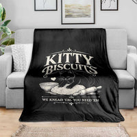 Kitty Biscuits We Knead Em You Need Em Throw Blanket Funny Black Cat Making Biscuits Baking
