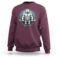 Funny Gym Workout Humor Sweatshirt Cute Weightlifting Bear Gift - Wonder Print Shop