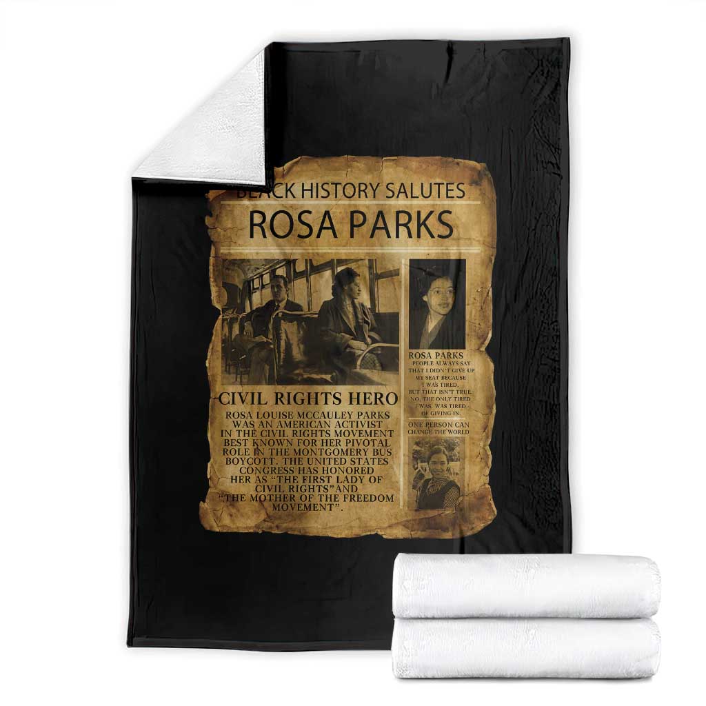 Rosa Parks Throw Blanket Female Empowerment History Gift
