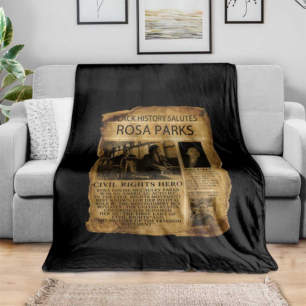 Rosa Parks Throw Blanket Female Empowerment History Gift